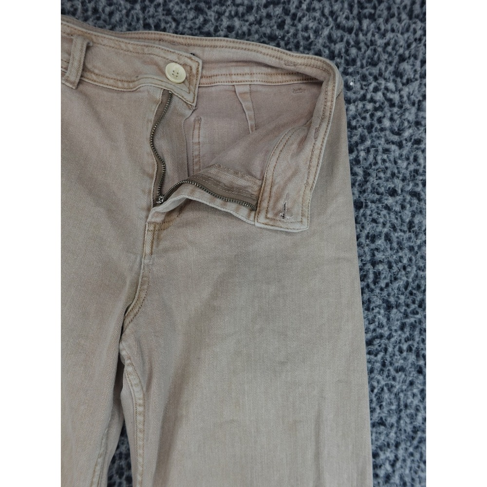 Robertson + Rodeo Wide Leg Jeans Womens Medium Tan Raw Hem High Rise - Picture 3 of 14